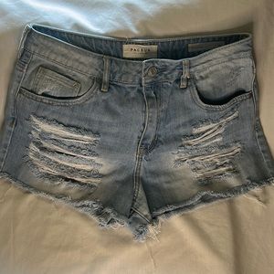 Pacsun High Rise Shorts women’s Size 27 distressed blue Jean shorts